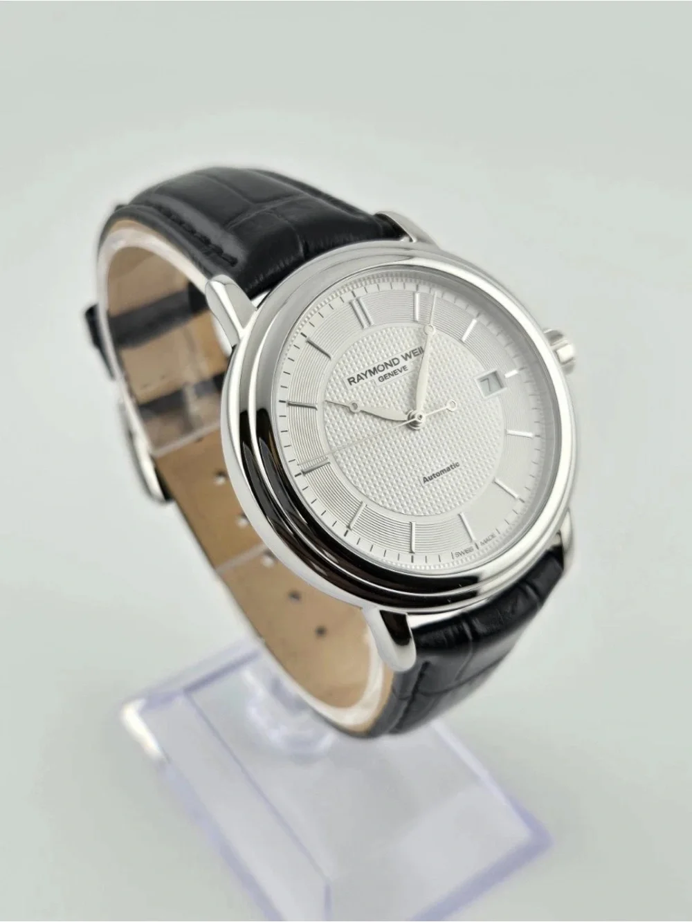Raymond Weil Maestro Men's BlackLeather Band Watch ($1575 MSRP)